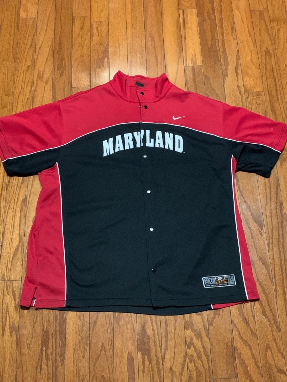 Nike Team Elite Maryland Terps Size 3XL Black Red Vintage Embroidered Jacket